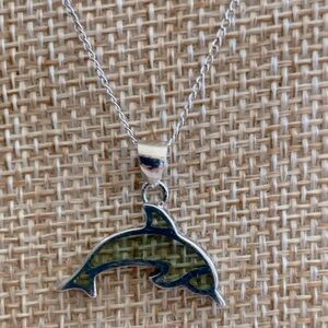 Sterling Silver 925 Dolphin Pendant Sea Life Necklace